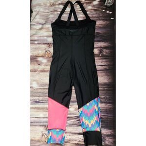 Breathe by Body Glove Jumpsuit Bodysuit Black Large Crossover Back Yoga Swim Gym